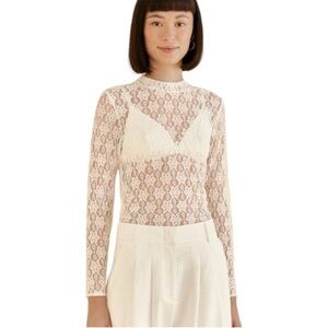 Elegant Farm Rio Cream Lace Long Sleeve Top